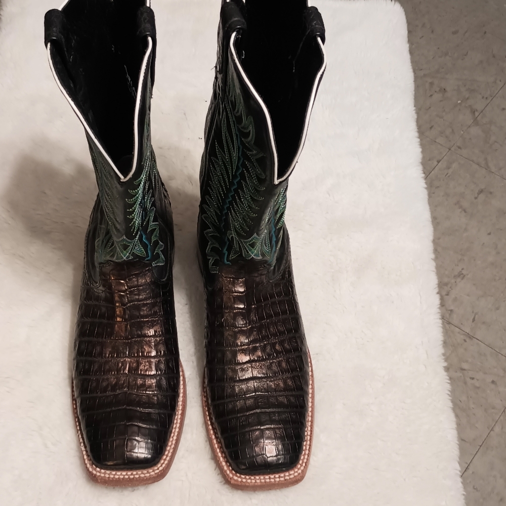Ariat Relentless Copper Colored Caiman Boots Men's Size 9D - Picture 2 of 12